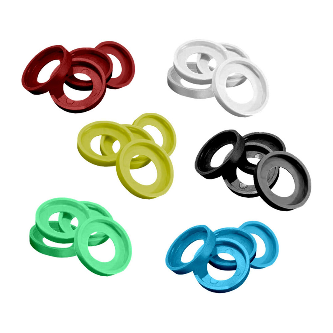 Colour coded rubber clip bases for Maladum