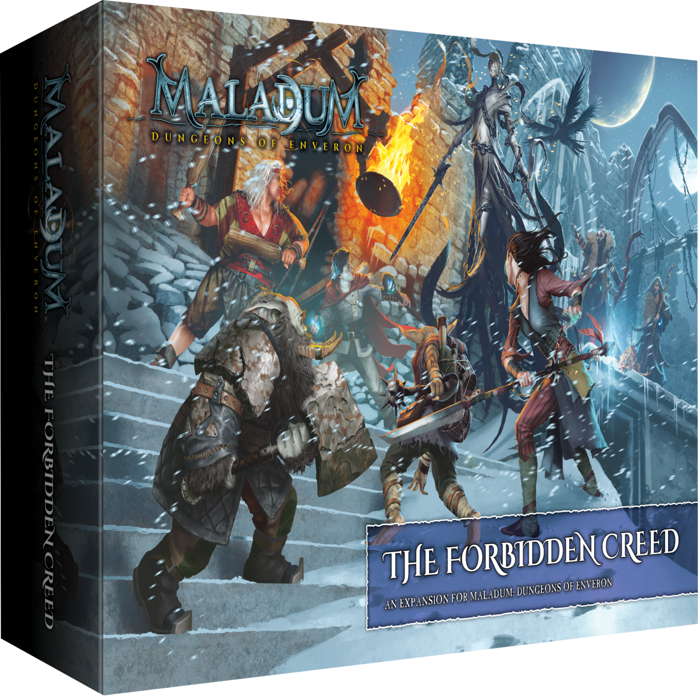 Maladum The Forbidden Creed Isometric Box Maladum The Forbidden Creed Expansion