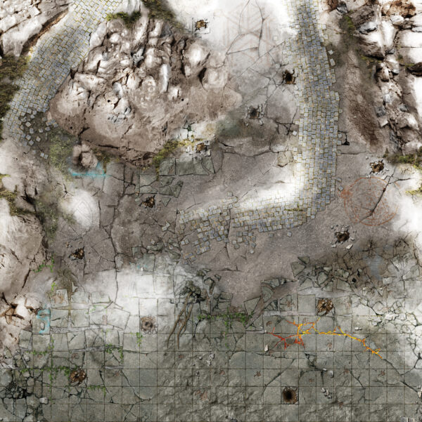 Frosty Crags Gaming Mat 2×2 – Grid