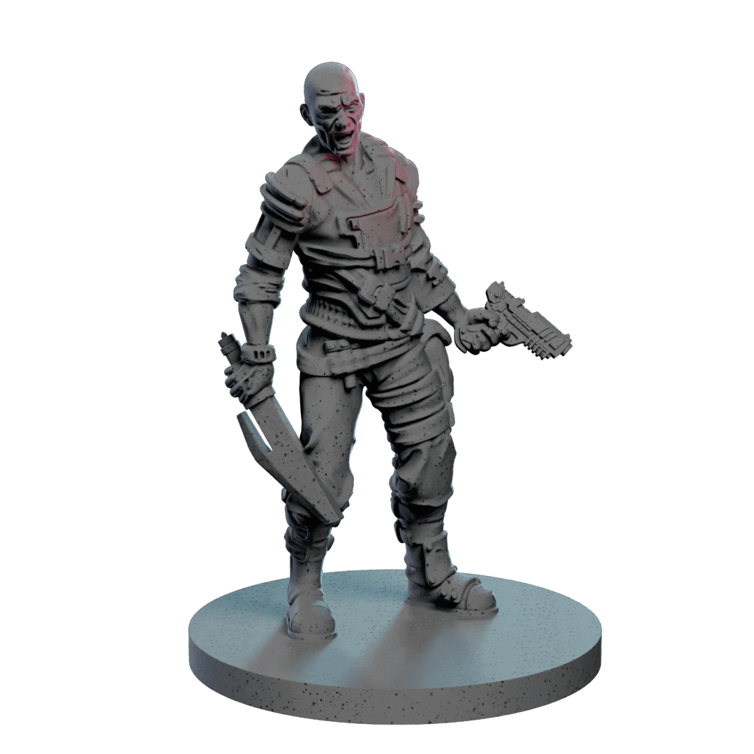 Razor, Human Gangster - Sci-Fi Mercenary STL - Battle Systems